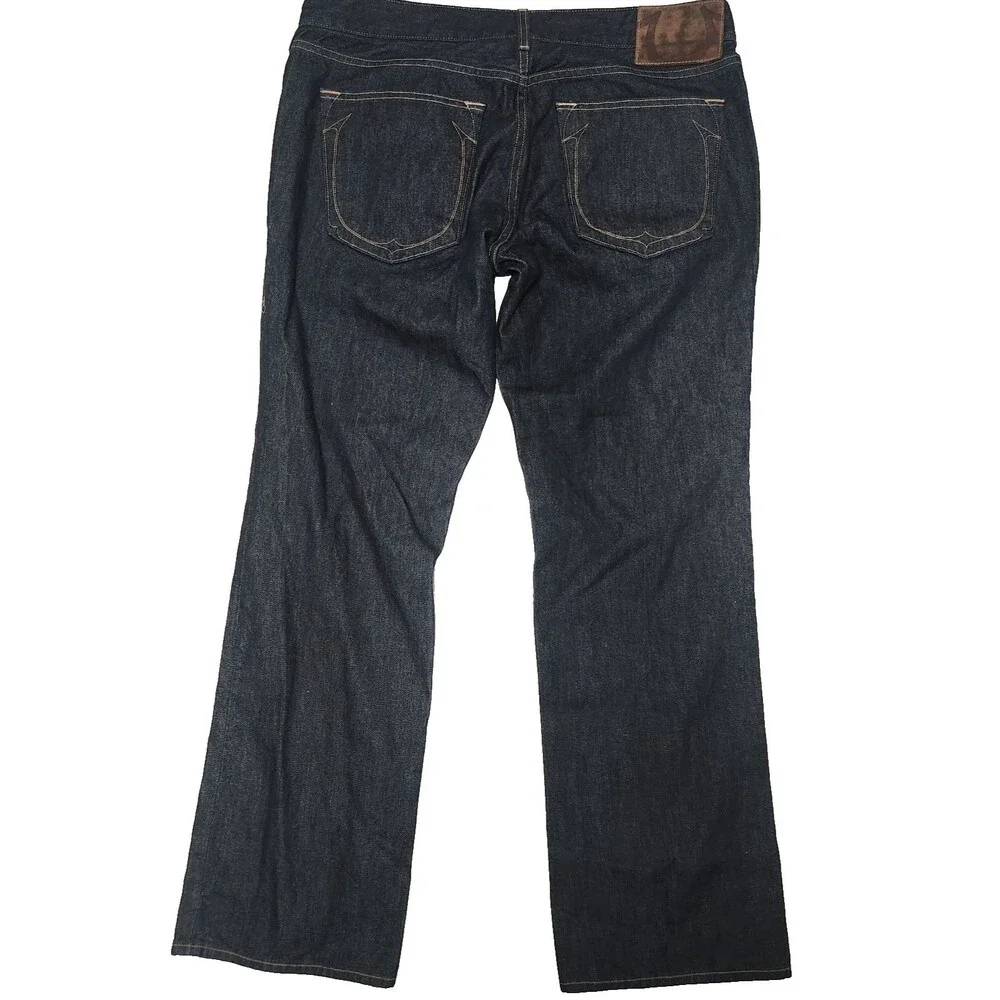 True Religion Ricky Jeans Mens 40x34 Black Straight Dark Wash Denim Pants